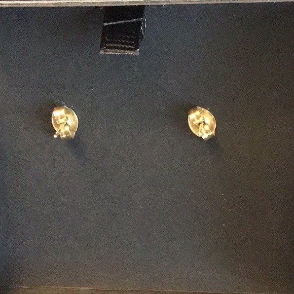 14K Yellow Gold Dainty CZ Star Earrings - Picture 4 of 7